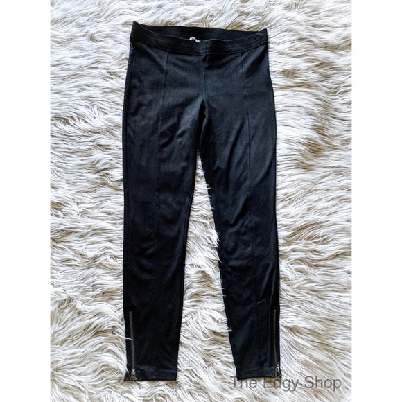 Express | Faux Suede Ankle Zip Legging - Picture 1 of 7